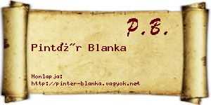 Pintér Blanka névjegykártya